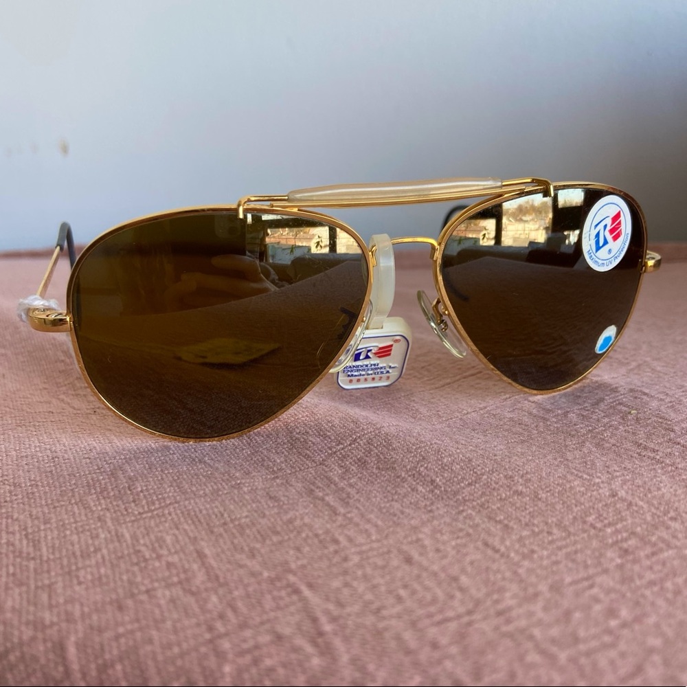 Randolph Engineering Aviator Sunglasses 23k Gold